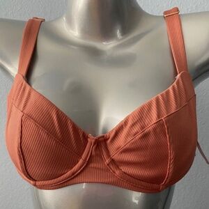 Victoria's Secret Ribbed Underwire Bikini Top - Rust Orange
